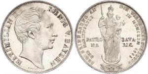 2 Гульден Королевство Бавария (1806 - 1918) Серебро Максимилиан II (король Баварии)(1811 - 1864)