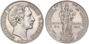 2 Гульден Королевство Бавария (1806 - 1918) Серебро Максимилиан II (король Баварии)(1811 - 1864)