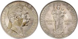 2 Гульден Королевство Бавария (1806 - 1918) Серебро Максимилиан II (король Баварии)(1811 - 1864)