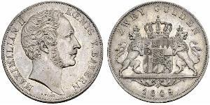 2 Гульден Королевство Бавария (1806 - 1918) Серебро Максимилиан II (король Баварии)(1811 - 1864)