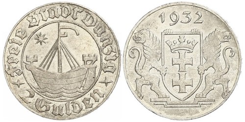 2 Гульден Gdansk (1920-1939) Срібло 