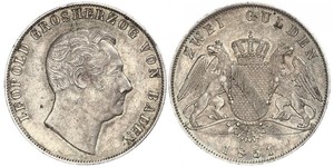 2 Гульден Велике герцогство Баден (1806-1918) Срібло Leopold, Grand Duke of Baden (1790 – 1852)