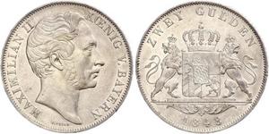 2 Гульден Королівство Баварія (1806 - 1918) Срібло Максиміліан II (король Баварії)(1811 - 1864)