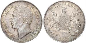2 Гульден Королівство Вюртемберг Срібло William I of Württemberg
