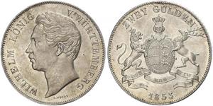 2 Гульден Королівство Вюртемберг Срібло William I of Württemberg