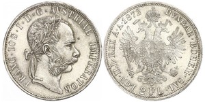 2 Гульден / 2 Флорин Австро-Венгрия (1867-1918) Серебро Франц Иосиф I (1830 - 1916)