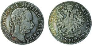 2 Гульден / 2 Флорин Австро-Венгрия (1867-1918) Серебро Франц Иосиф I (1830 - 1916)