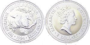 2 Долар Австралія (1939 - ) Срібло Єлизавета II (1926-2022)