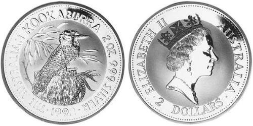 2 Долар Австралія (1939 - ) Срібло Єлизавета II (1926-2022)