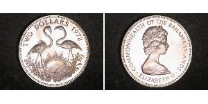 2 Доллар Bahamas (1973 - ) Серебро Елизавета II (1926-2022)