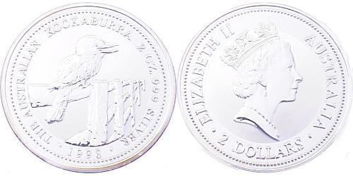 2 Доллар Австралия (1939 - ) Серебро Елизавета II (1926-2022)