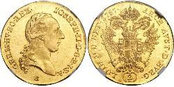 2 Дукат Священная Римская империя (962-1806) Золото Joseph II, Holy Roman Emperor  (1741 - 1790)