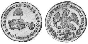 2 Ескудо Second Federal Republic of Mexico (1846 - 1863) Золото 