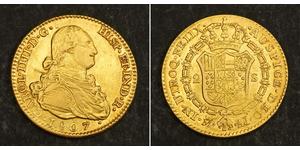 2 Ескудо Іспанська Імперія (1700 - 1808) Золото Карл IV король Іспанії  (1748-1819)