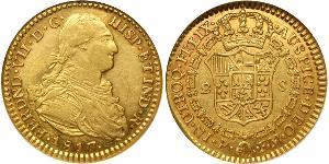 2 Ескудо Нова Ґранада (1717 - 1819) Золото Фердинанд VII король Іспанії (1784-1833)