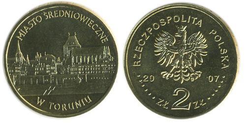 2 Злотий Республіка Польща (1991 - ) Латунь 