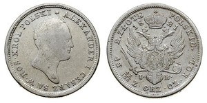 2 Злотий Російська імперія (1720-1917) Срібло Олександр I (1777-1825)
