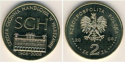2 Злотый Республика Польша (1991 - ) Латунь 