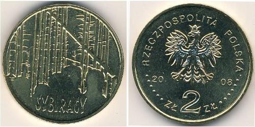 2 Злотый Республика Польша (1991 - ) Латунь 