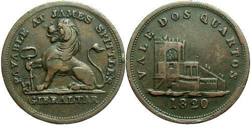 2 Кварто Gibraltar (1704 - ) Мідь 