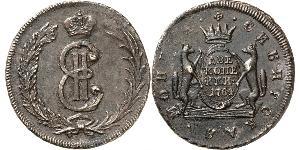 2 Копейка Российская империя (1720-1917) Медь Екатерина II (1729-1796)