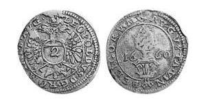 2 Крейцер Аугсбург (1276 - 1803) Серебро Леопольд I (император Священной Римской империи)(1640-1705)