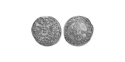 2 Крейцер Аугсбург (1276 - 1803) Серебро Леопольд I (император Священной Римской империи)(1640-1705)