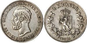 2 Крона United Kingdoms of Sweden and Norway (1814-1905) Серебро Оскар II (1829-1907)