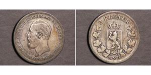 2 Крона United Kingdoms of Sweden and Norway (1814-1905) Серебро Оскар II (1829-1907)