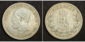 2 Крона United Kingdoms of Sweden and Norway (1814-1905) Серебро Оскар II (1829-1907)