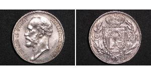 2 Крона Лихтенштейн (1719 - ) Серебро Johann II, Prince of Liechtenstein (1840-1929)