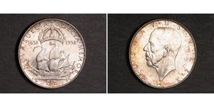 2 Крона Швеция Серебро Густав V (1858 - 1950)