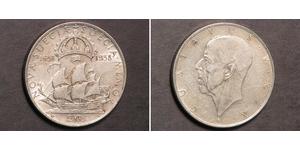2 Крона Швеция Серебро Густав V (1858 - 1950)