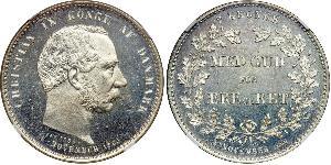 2 Крона Данія Срібло Крістіан IX король Данії (1818-1906)
