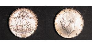2 Крона Швеція Срібло Густав V (1858 - 1950)