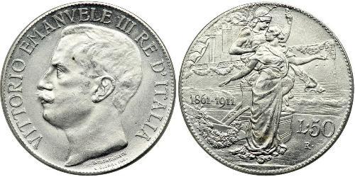 2 Лира Kingdom of Italy (1861-1946) Платина/Серебро Виктор Эммануил III (1869 - 1947)