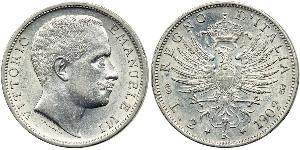2 Лира Kingdom of Italy (1861-1946) Серебро Виктор Эммануил III (1869 - 1947)