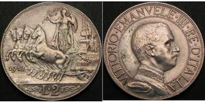 2 Лира Kingdom of Italy (1861-1946) Серебро Виктор Эммануил III (1869 - 1947)