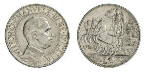 2 Лира Kingdom of Italy (1861-1946) Серебро Виктор Эммануил III (1869 - 1947)