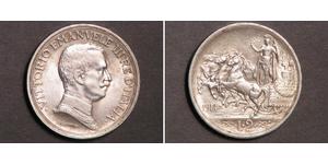 2 Ліра Kingdom of Italy (1861-1946) Срібло Виктор Эммануил III (1869 - 1947)