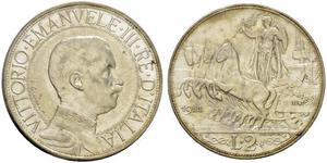 2 Ліра Kingdom of Italy (1861-1946) Срібло Виктор Эммануил III (1869 - 1947)