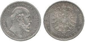 2 Марка Duchy of Mecklenburg-Schwerin (1352-1918) Серебро Фридрих Франц II (великий герцог Мекленбург-Шверина)