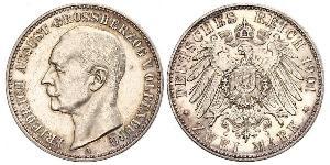 2 Марка Grand Duchy of Oldenburg (1814 - 1918) Серебро Фридрих Август III (король Саксонии) (1865-1932)