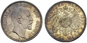 2 Марка Ангальт-Дессау (1603 -1863) Серебро Frederick I, Duke of Anhalt (1831-1904)