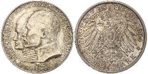 2 Марка Великое герцогство Гессен (1806 - 1918) Серебро Эрнст Людвиг (великий герцог Гессенский) (1868 - 1937)