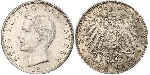 2 Марка Королевство Бавария (1806 - 1918) Серебро Отто I (король Баварии)(1848 – 1916)