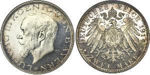 2 Марка Королевство Бавария (1806 - 1918) Серебро Людвиг III (король Баварии) (1845 – 1921)