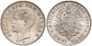 2 Марка Королевство Бавария (1806 - 1918) Серебро Отто I (король Баварии)(1848 – 1916)