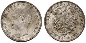 2 Марка Королевство Бавария (1806 - 1918) Серебро Отто I (король Баварии)(1848 – 1916)