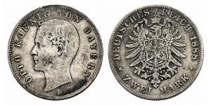 2 Марка Королевство Бавария (1806 - 1918) Серебро Отто I (король Баварии)(1848 – 1916)